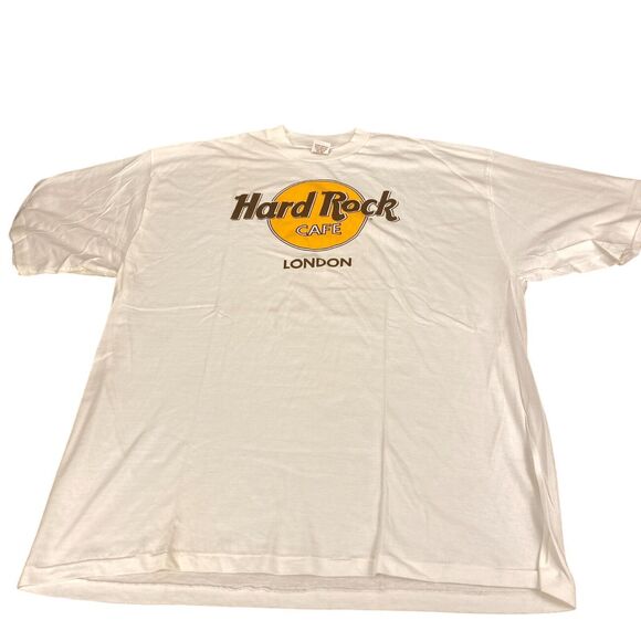 Hard Rock Cafe London Shirt Mens XL White 100% Cotton Short Sleeve Crew Neck Tee - Picture 7 of 10